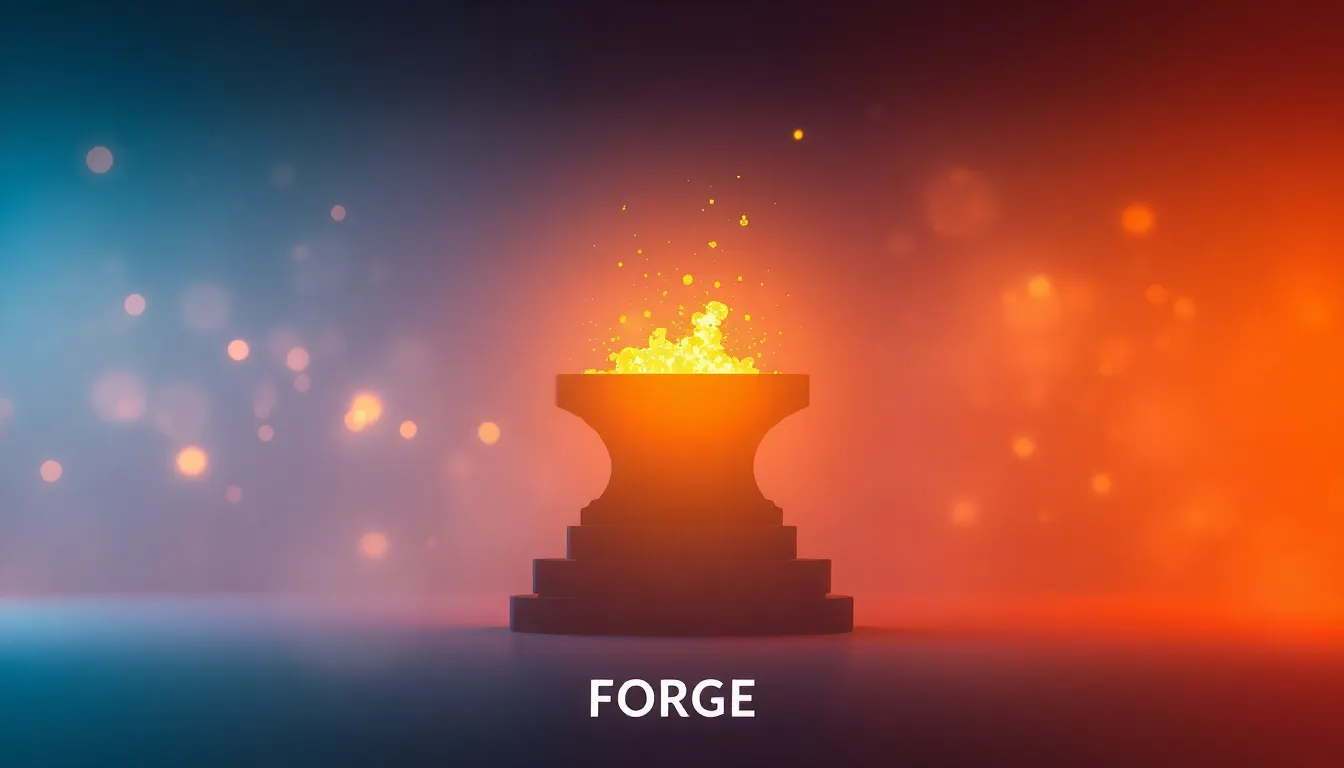 A fire burning inside a black trophy